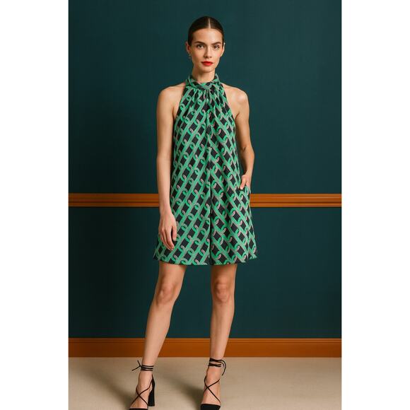 Corey Lynn Calter Suzi Mini Dress Sleeveless in Chain Link Graphic Print Size XS - Picture 1 of 9
